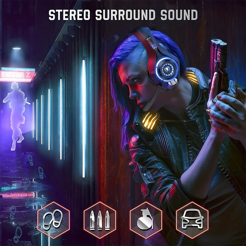 Gaming wired earphones with illuminated RGB earphones